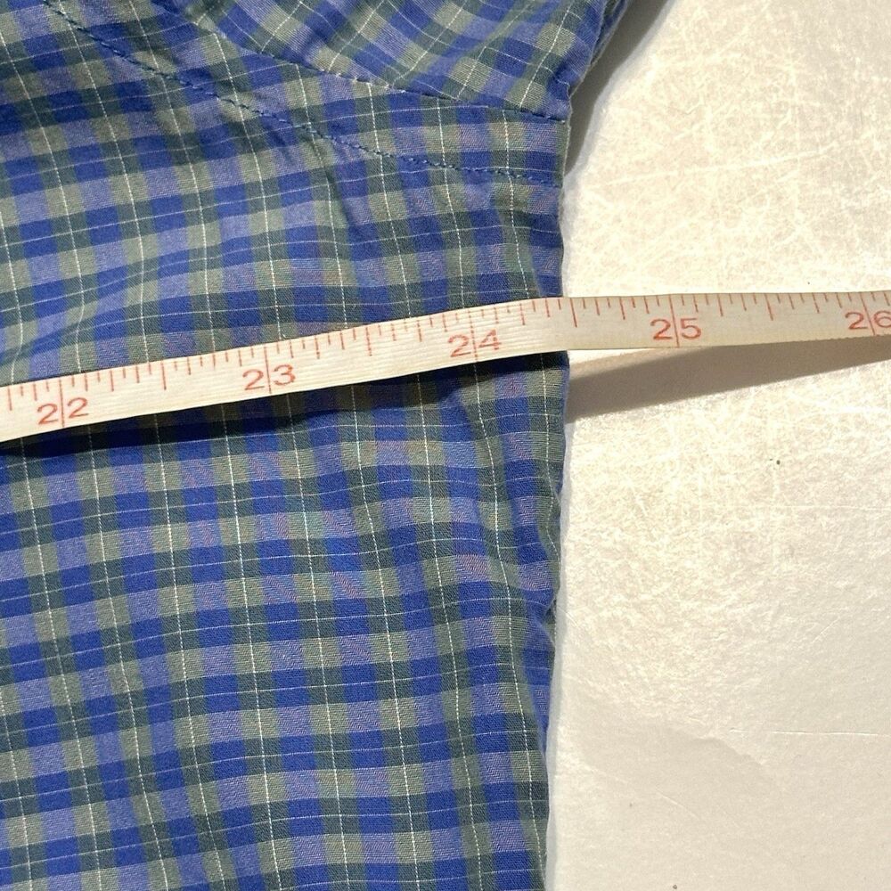 Ledbury Shirt Mens Size XL Blue Green Check 100% Cotton Casual Button Up Slim - Picture 3 of 9